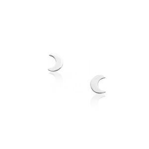 Sterling silver crescent moon stud earrings
